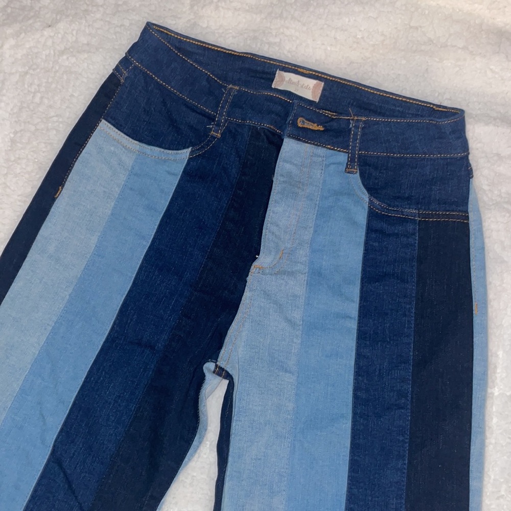 Altar’d State Vertical Striped Multicolor Flare Jeans NWOT